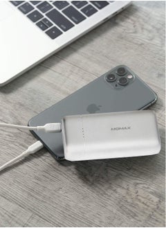 Momax iPower PD mini 10,000 mAh USB-C External Battery Pack PD Fast Charger QC 3.0 Power Bank - White  - Image 4