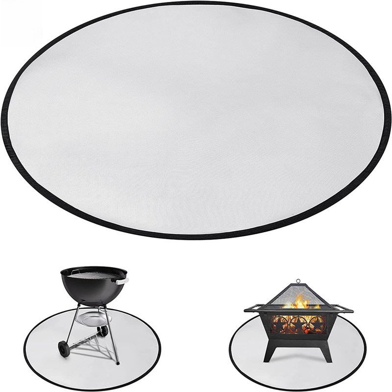 36 inch black round fireproof mat fire pot mat barbecue mat liquid silicone coated fire pit mat factory wholesale(Black 36*65 "double sided silicone) - Image 3