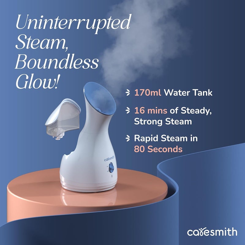 CARESMITH 2 In 1 Face Steamer + Steamer For Cold & Cough | 16 Mins Of Natural Steam With 170Ml Large Tank | Dedicated Chamber For Balms & Oils | Vaporizer Steamer With Cough, Cold & Facial | Anti-Splash Technology - Image 4