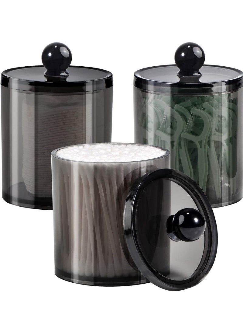 موثوقية التنبؤ حامل وسادات قطنية صغير 3 عبوات من اعواد القطن كرات صغيرة 10 اونصة مع غطاء موزع حاويات الحمام منظم مكياج برعم قطني حاوية برطمانات - Image 1