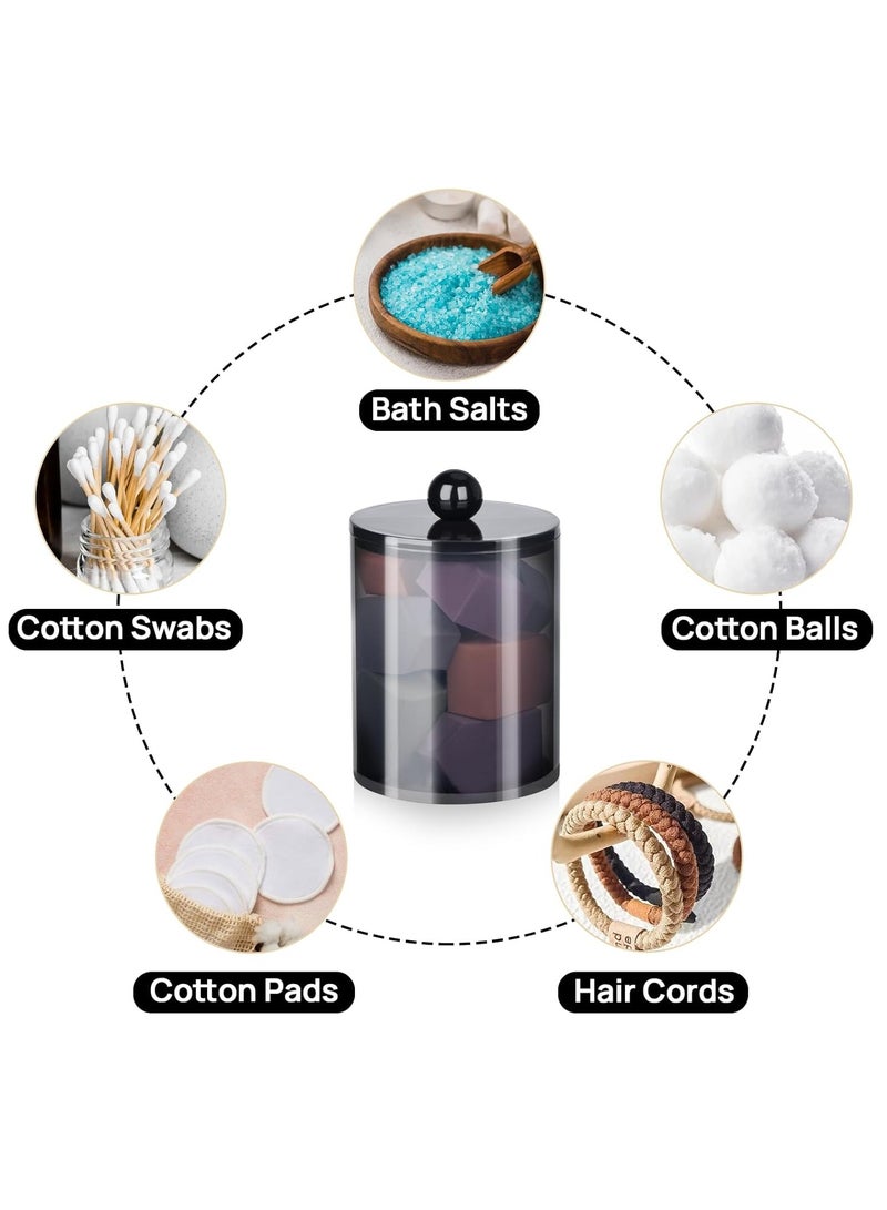موثوقية التنبؤ حامل وسادات قطنية صغير 3 عبوات من اعواد القطن كرات صغيرة 10 اونصة مع غطاء موزع حاويات الحمام منظم مكياج برعم قطني حاوية برطمانات - Image 3