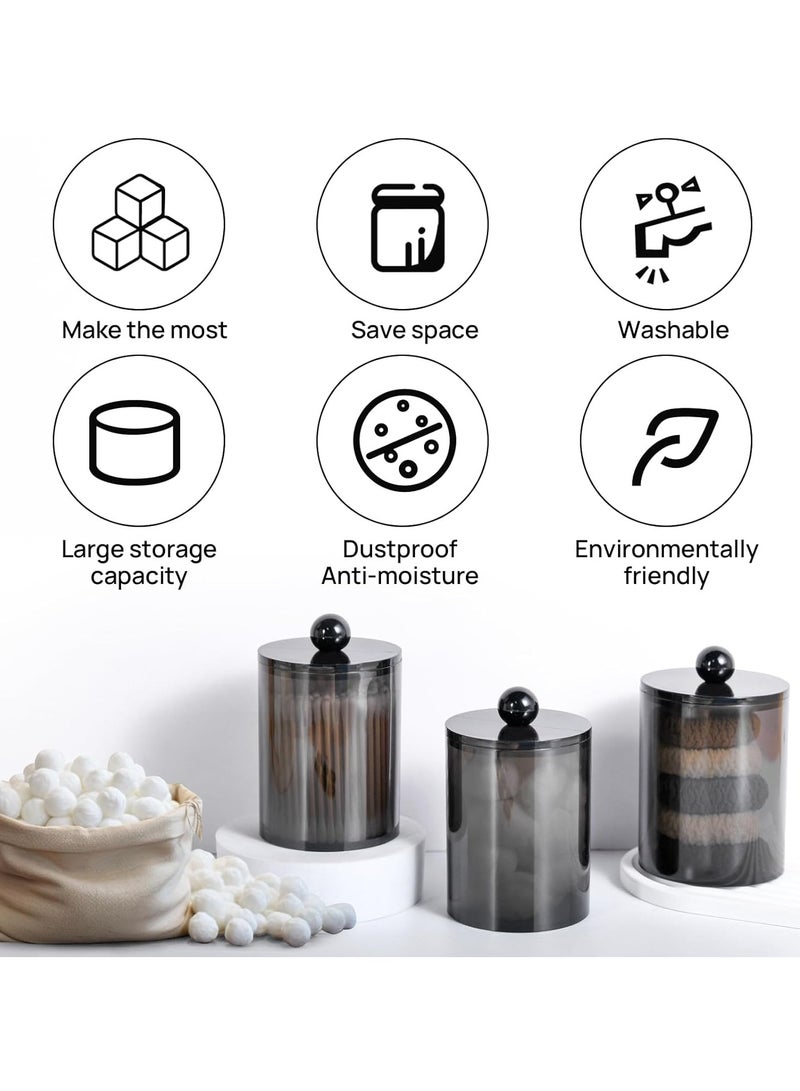 موثوقية التنبؤ حامل وسادات قطنية صغير 3 عبوات من اعواد القطن كرات صغيرة 10 اونصة مع غطاء موزع حاويات الحمام منظم مكياج برعم قطني حاوية برطمانات - Image 4