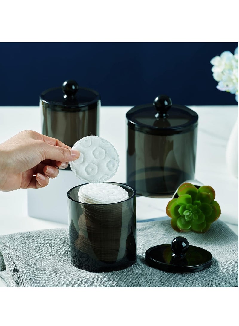 موثوقية التنبؤ حامل وسادات قطنية صغير 3 عبوات من اعواد القطن كرات صغيرة 10 اونصة مع غطاء موزع حاويات الحمام منظم مكياج برعم قطني حاوية برطمانات - Image 5