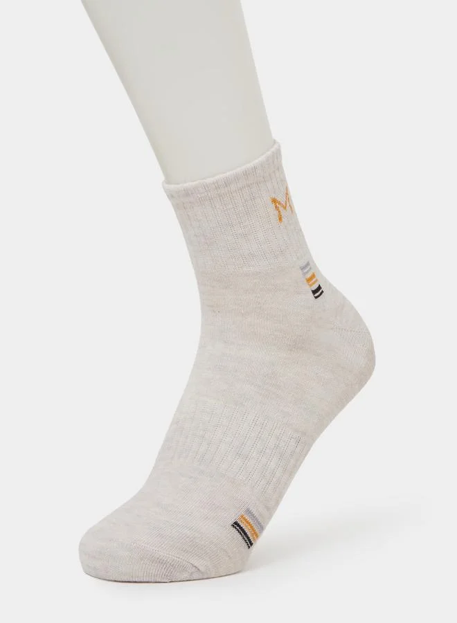ستايلي Pack of 5 - Printed Detail Ribbed Cuff Ankle Socks