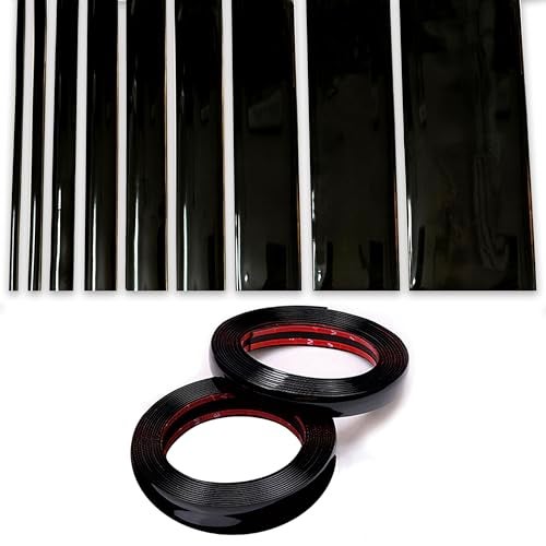 NANSH 16Ft Glossy Black Extra Thick Auto Molding Trim Universal Bumper Window Door Body Side Decorative Strip Scratch-Proof (Width: 3/4inch [20mm]) - Image 1