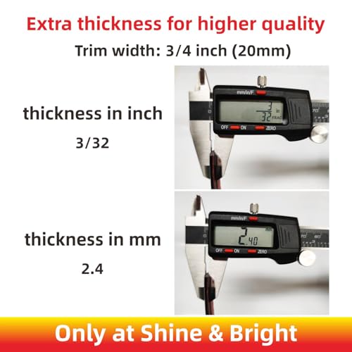 NANSH 16Ft Glossy Black Extra Thick Auto Molding Trim Universal Bumper Window Door Body Side Decorative Strip Scratch-Proof (Width: 3/4inch [20mm]) - Image 4