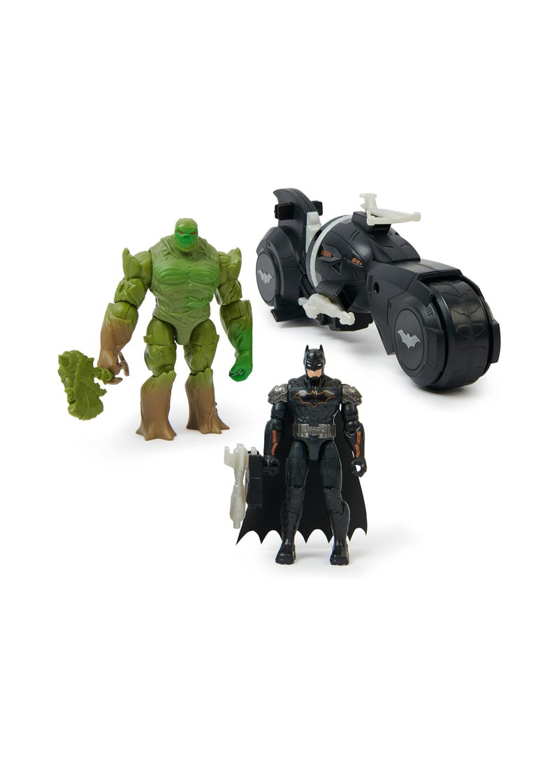 SPIN MASTER - DC Comics, Batman and Swamp Thing Armory Attack Batcycle Set, Exclusive Armored Batman and Swamp Thing Action Figure with Accessories - Image 1