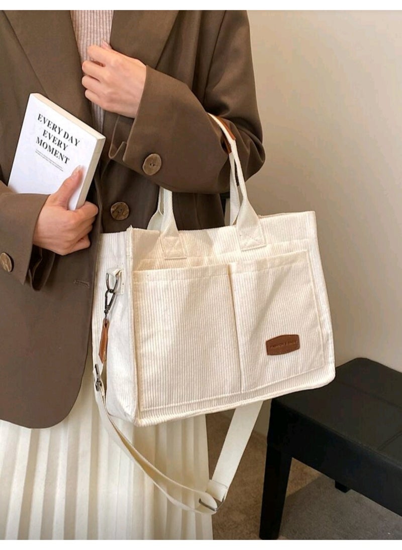 Women's Trend Shoulder Tote Bag Large Capacity Multi-purpose Messenger Bag, Perfect for School, Collage, Vacation, Beach & Daily Use - Image 3