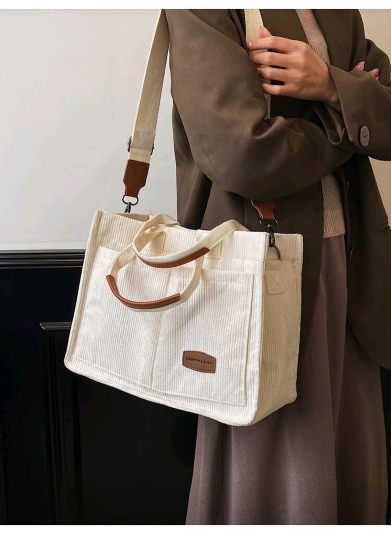 Women's Trend Shoulder Tote Bag Large Capacity Multi-purpose Messenger Bag, Perfect for School, Collage, Vacation, Beach & Daily Use - Image 4