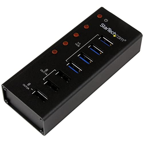 StarTech.com 7 Port USB 3.0 Charging Hub - 4 x USB-A, 3 x USB-A Dedicated Charging Ports - Powered Mountable USB Charging Station (ST4300U3C3) - Image 1