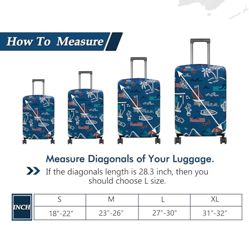 HYPER VENTURE Washable Luggage Cover - Fashion Suitcase Protector Fits 31-32 Inch Luggage (Hawaii Beach, XL) - Image 5