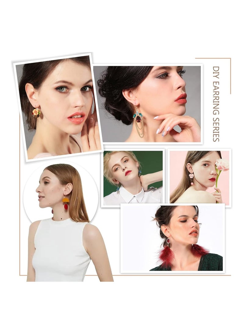 سيوسي طقم مستلزمات صناعة الأقراط 2400 قطعة مع 24 خطافًا للأقراط على شكل خطاف للأقراط وأعمدة لصنع الأقراط لصنع المجوهرات وإصلاحها - Image 3