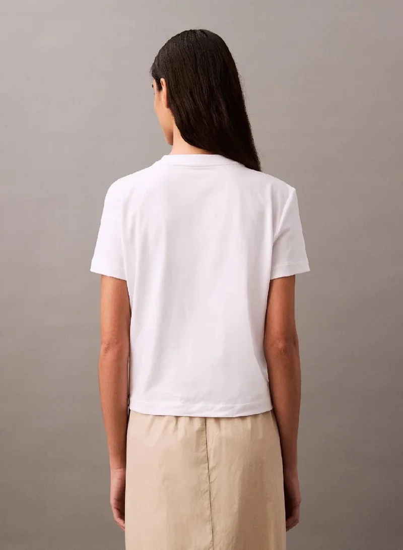 Calvin Klein Jeans  Flock Logo T-shirt for Women | Best Price UAE