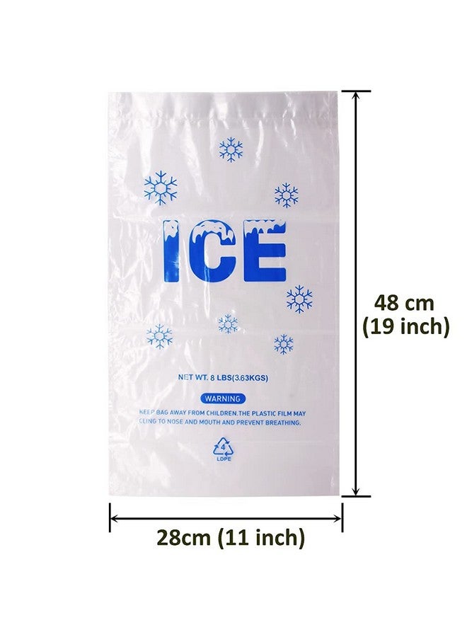 Belinlen 200 PACK 8 lb. Plastic Drawstring Ice Bags 11 x 19 Inch Heavy-Duty Ice Bags with Plastic Draw String (2mil Thickness) - Image 3