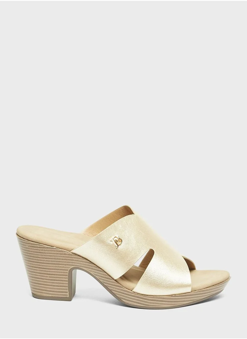 shoexpress Peep Toe Mid Heel Sandals