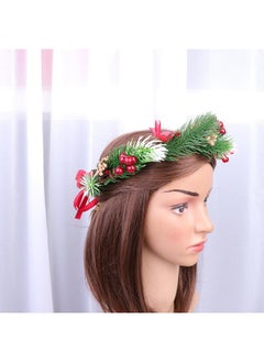 minkissy Minkissy Christmas Flower Crown Flower Hairband Christmas Headband Floral Wreath Garland With Holly Berry Leaves Christmas Hair Accessories For Woman Girls  - Image 3