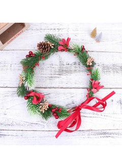 minkissy Minkissy Christmas Flower Crown Flower Hairband Christmas Headband Floral Wreath Garland With Holly Berry Leaves Christmas Hair Accessories For Woman Girls  - Image 4