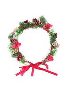 minkissy Minkissy Christmas Flower Crown Flower Hairband Christmas Headband Floral Wreath Garland With Holly Berry Leaves Christmas Hair Accessories For Woman Girls  - Image 1