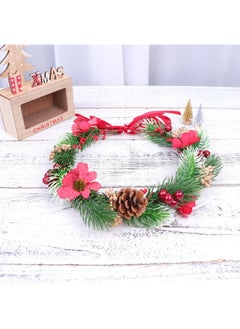 minkissy Minkissy Christmas Flower Crown Flower Hairband Christmas Headband Floral Wreath Garland With Holly Berry Leaves Christmas Hair Accessories For Woman Girls  - Image 5