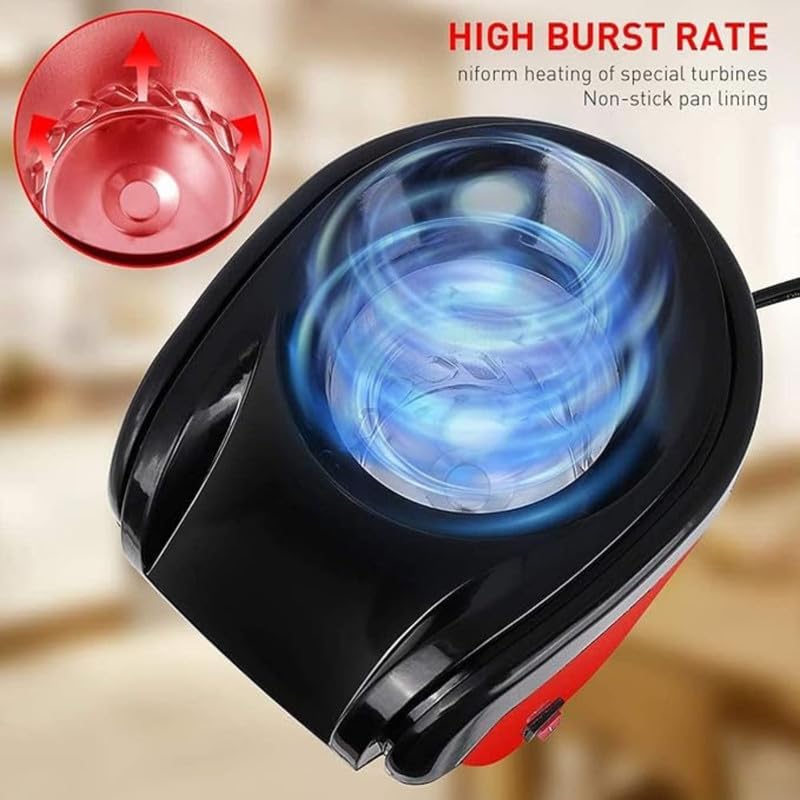 KIDINGTON Aluminum Popcorn Machine and Big Home Use Electric Big Popcorn Machine Popcorn Maker Making Machine Automatic Popcorn Machine Household - Image 5