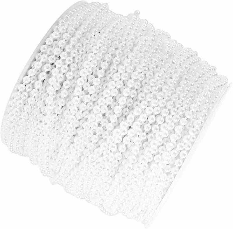 Sorandy 50M Roll 3mm Pearl String Beads, Dreamlike Plastic Beads for DIY Craft with Adjustable Thread, Ideal for Wedding Decorations Centerpieces & Garland (White) - Image 5