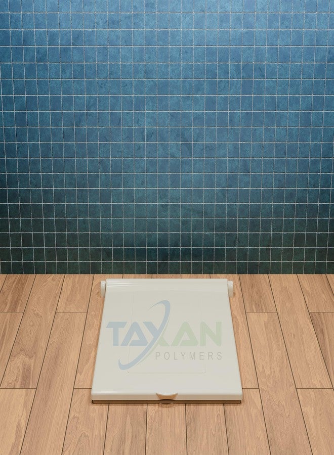 TAXAN POLYMERS غطاء مقعد المرحاض الهندي البلاستيكي من تاكسان بدون آلية إغلاق ناعم - غطاء مقعد مرحاض مربع - بتصميم أنيق وسهل التركيب مع طقم التركيب (56 سم × 12 سم، عاجي) - Image 3