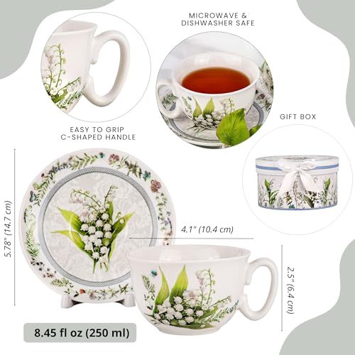 STP GOODS Bone China Tea/Coffee Cup and Saucer in Gift Box Tea Cup and Saucer Set of One - Image 5
