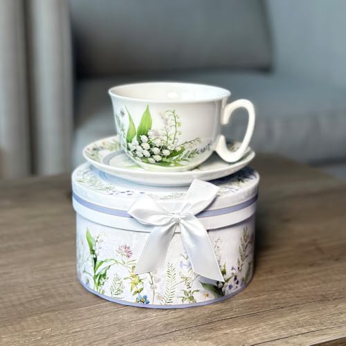 STP GOODS Bone China Tea/Coffee Cup and Saucer in Gift Box Tea Cup and Saucer Set of One - Image 4