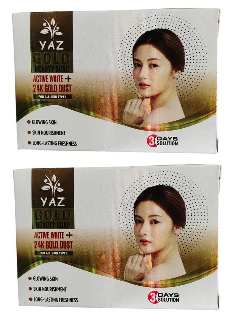 YAZ Two Pieces of Beauty Soap Active White +24K Gold Dust - Image 1