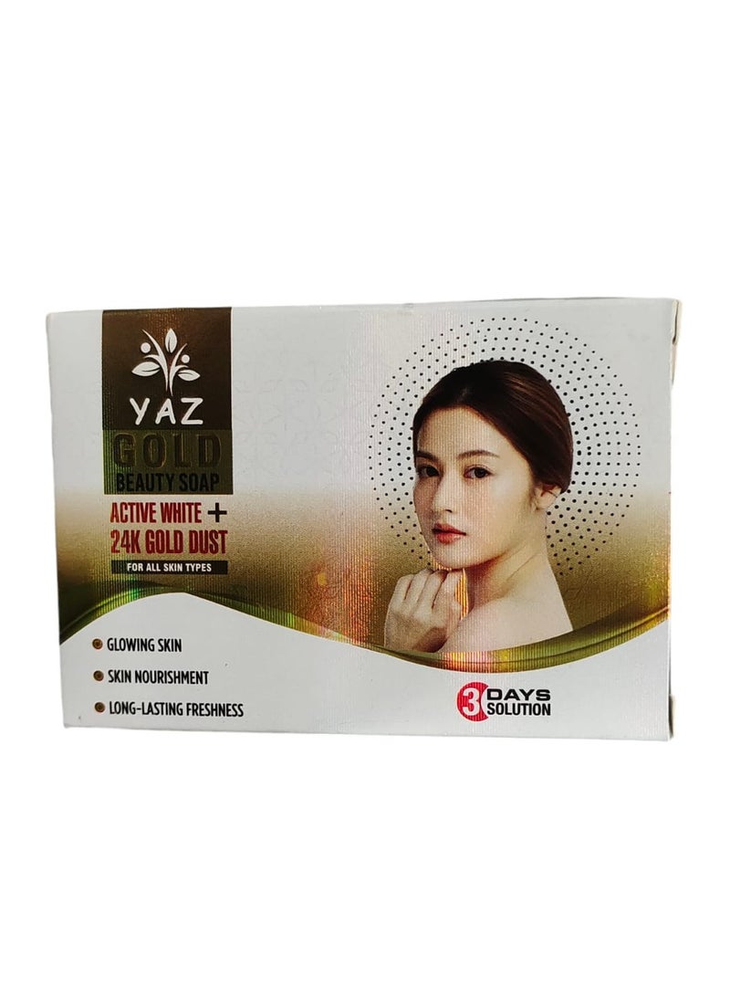 YAZ Two Pieces of Beauty Soap Active White +24K Gold Dust - Image 2
