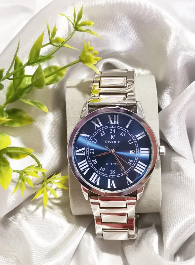 ريفولي ساعة رجال عصرية مع التاريخ ستانلس استيل ضد الماء - Image 3