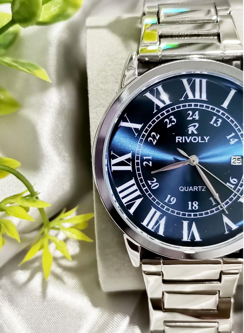 ريفولي ساعة رجال عصرية مع التاريخ ستانلس استيل ضد الماء - Image 2