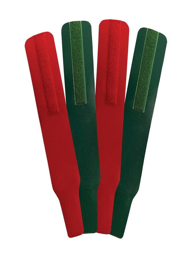 Matman Wrestling | Ankle Bands Pack of 4 | Tournament Ankle Band | Made in USA | Soft Vinyl 13” x 2.5” Wrestling Tournament Bands | Hook Loop Scoring Band | Green/Red - Image 1