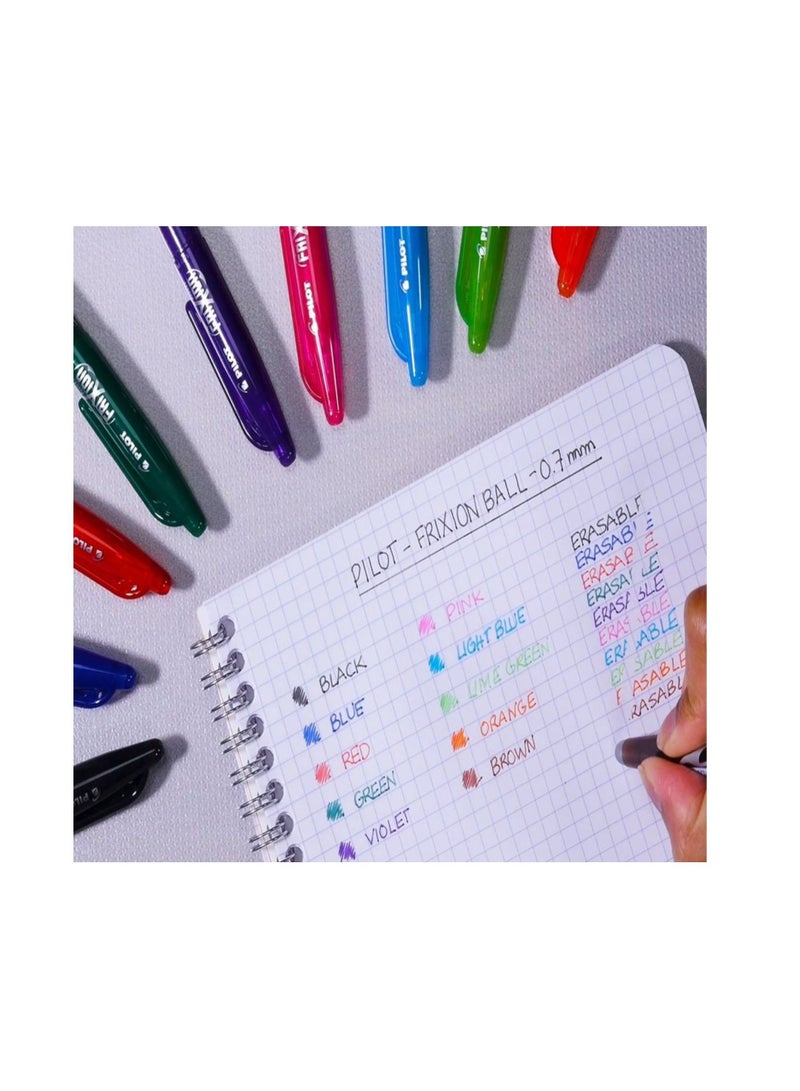 PILOT 3-Piece Frixion Erasable Ball Pen 0.7mm Tip Orange Ink - Image 3