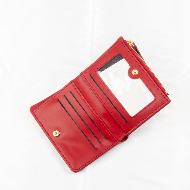 Leather Flip Wallet & Card Holder with Multiple Pockets + Separate Card Holder - Maroon - Image 4