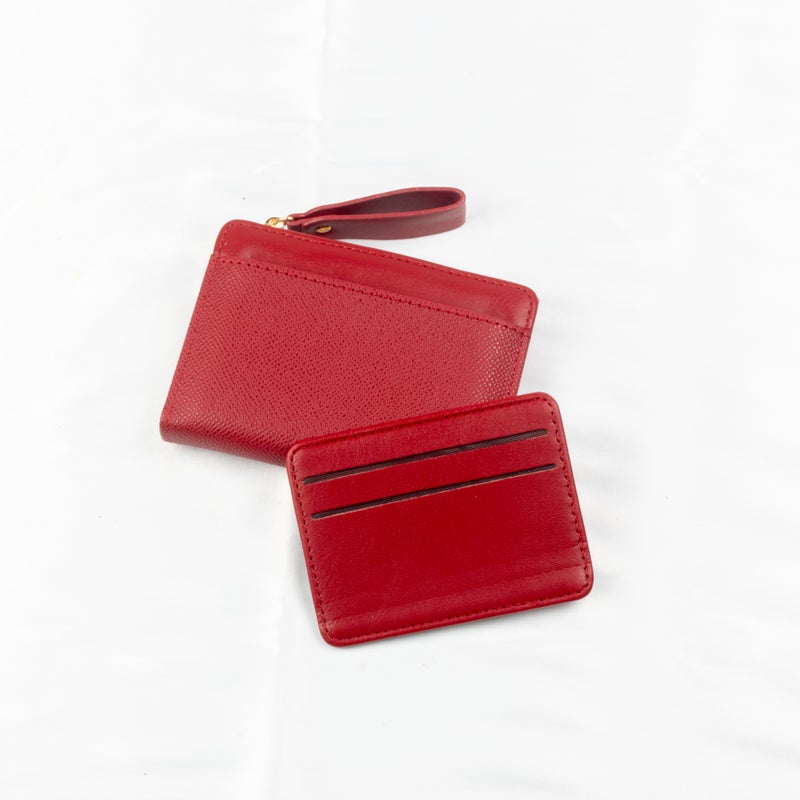 Leather Flip Wallet & Card Holder with Multiple Pockets + Separate Card Holder - Maroon - Image 3