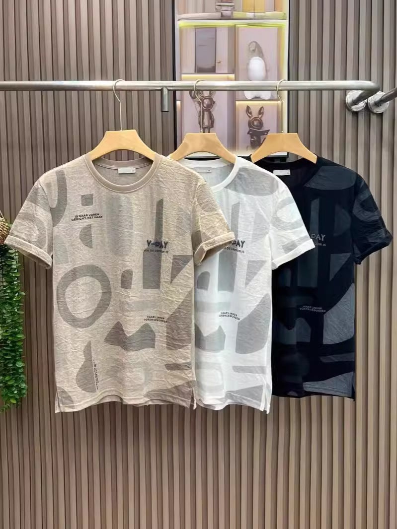 Thin T Summer Top Short-Sleeved T-Shirt High-End Men'S Embroidered European High Quality Short-Sleeved T-Shirt - Image 2