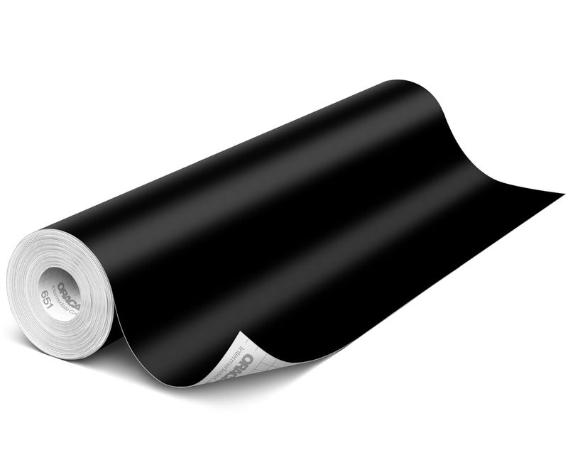 ORACAL 651 Matte Black Vinyl Durable Roll Easy to Weed Permanent Adhesive Craft Vinyl for Plotting Machines, Decals & DIY Projects 24" x 150ft - Image 1