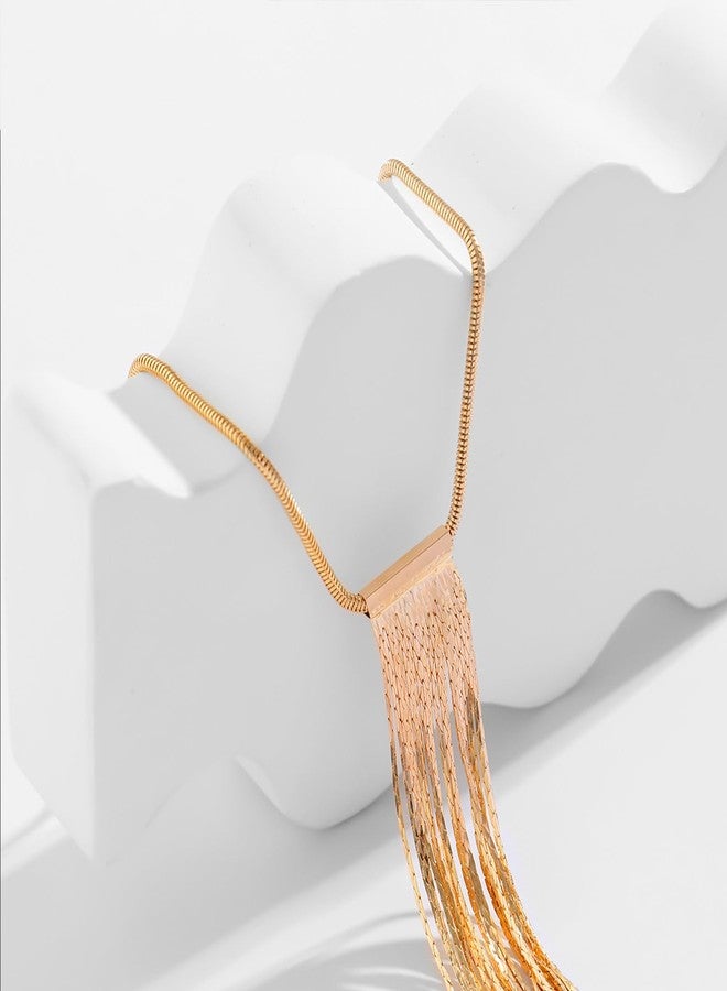 IFKM Long Necklace for Women Dainty Lariat Necklaces Twist Snake Chain Y Necklace Simple Charm Trendy Jewelry Women Gifts (Tassels) - Image 5
