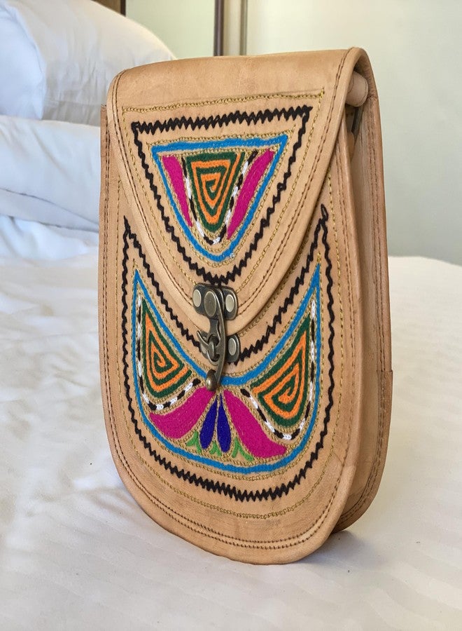 Craftonus India Hand Bags Medium Size For Women Stylish Hand embroidery | Leather Bag Inside Is Canvas Material 10 - Image 2