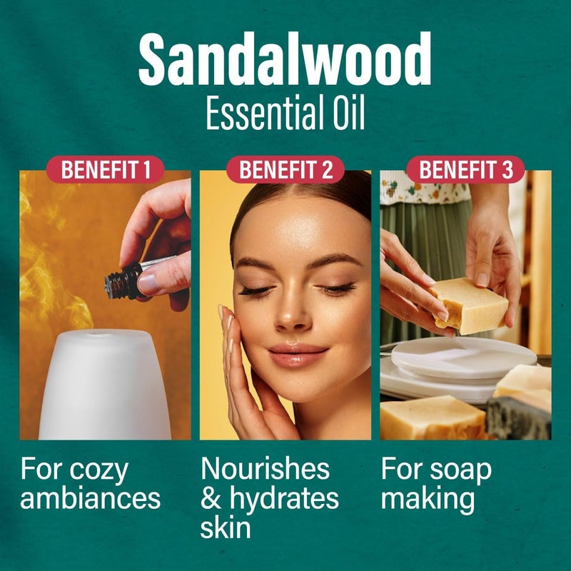 hana H'ana Sandalwood Essential Oil - 30ml (1 Fl Oz) for Skin, Diffuser, Hair, Massage, and Perfume - Image 5
