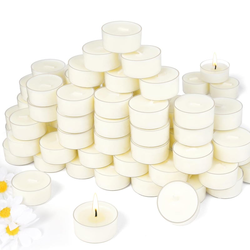 ginitiri Soy Tealight Candles 120 Pack, 6 Hours Long Burning Tealights Candles Bulk, Natural Soy Wax Tea Light Candle Paraffin-Free, Unscented Small Tea Candle for Emergency,Dinner - Image 1