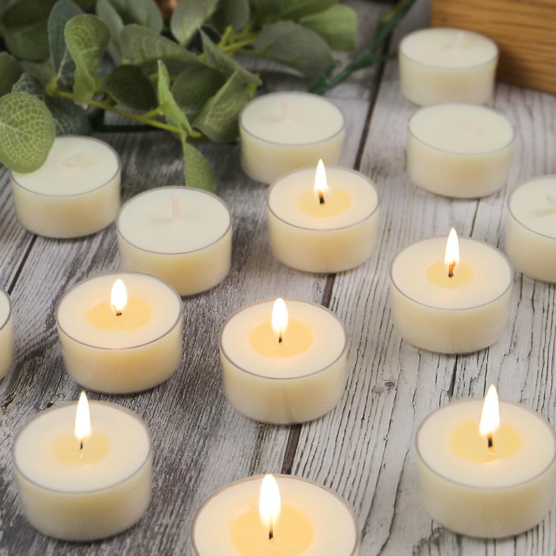 ginitiri Soy Tealight Candles 120 Pack, 6 Hours Long Burning Tealights Candles Bulk, Natural Soy Wax Tea Light Candle Paraffin-Free, Unscented Small Tea Candle for Emergency,Dinner - Image 4