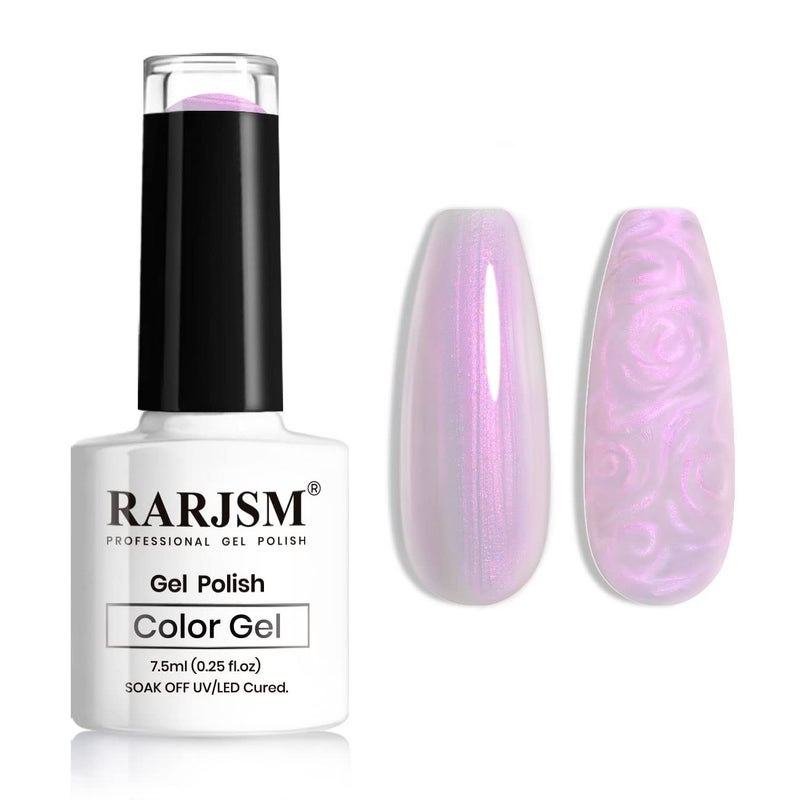 RARJSM Pearl Gel Nail Polish, Glitter Gelpolish Lavender Shimmer Mermaid Nail Gel Soak Off U V G e l for Salon Home DIY Manicure Use - Image 1