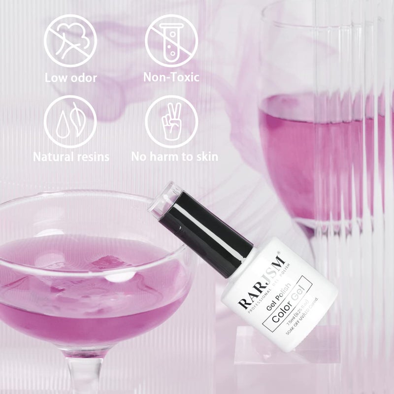 RARJSM Pearl Gel Nail Polish, Glitter Gelpolish Lavender Shimmer Mermaid Nail Gel Soak Off U V G e l for Salon Home DIY Manicure Use - Image 3