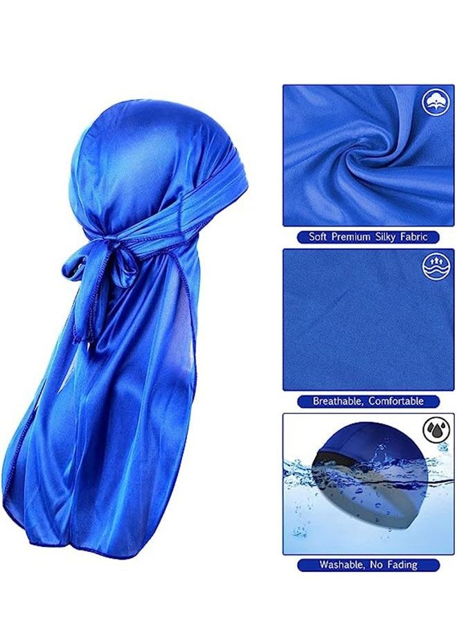 Ant - 2 Piece Soft Silk Headwrap Unisex, 360 Wave Cap Bandana Turban Hat with Long Tail and Wide Strap, Elastic Head Hat - Image 1