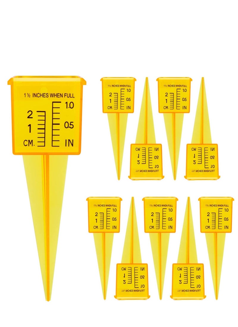 SYOSI - SYOSI 10 Pcs Rain Gauge Sprinkler Gauge, Transparent Wide Mouth Garden Water Gauge Reusable Outdoor Water Measuring Tool Durable Plastic Water Measuring Tool for Garden Lawn Backyard (Yellow) - Image 1