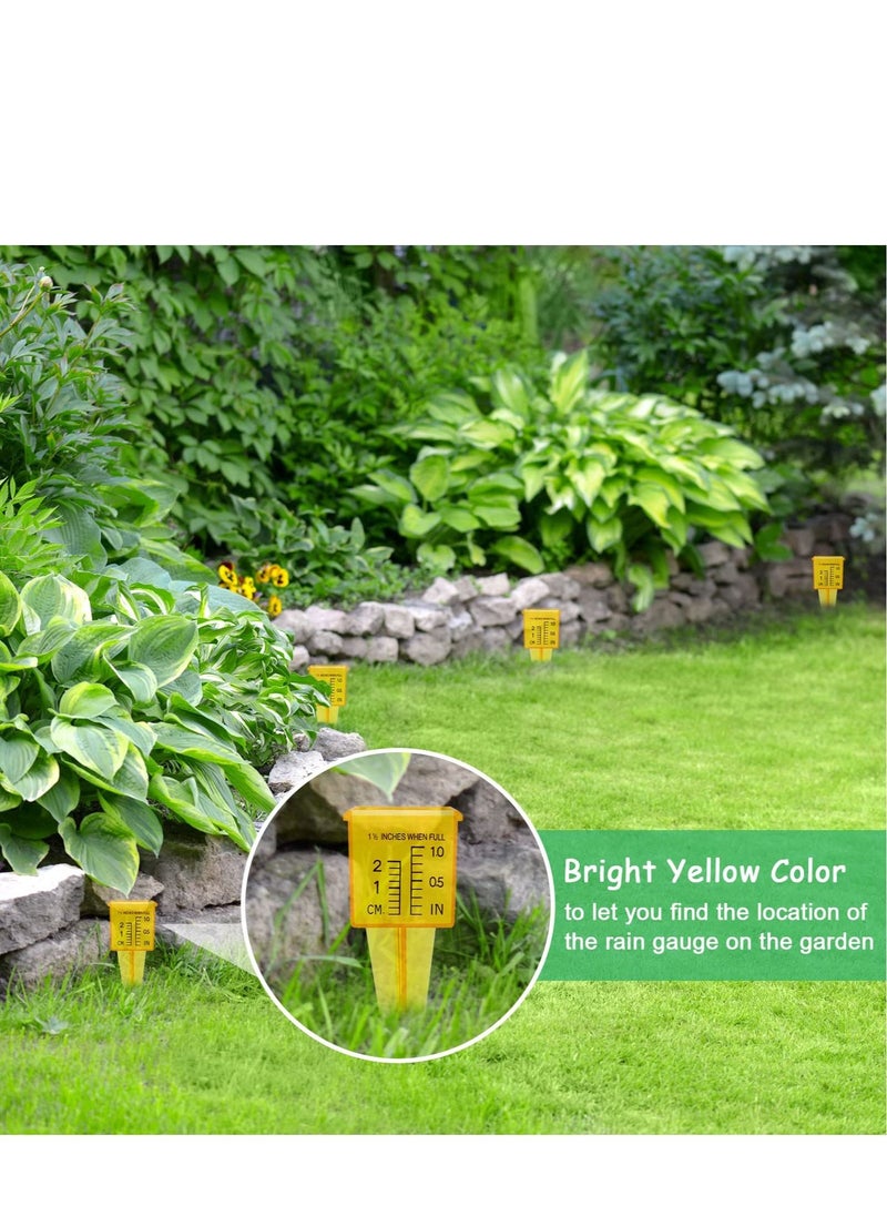SYOSI - SYOSI 10 Pcs Rain Gauge Sprinkler Gauge, Transparent Wide Mouth Garden Water Gauge Reusable Outdoor Water Measuring Tool Durable Plastic Water Measuring Tool for Garden Lawn Backyard (Yellow) - Image 1