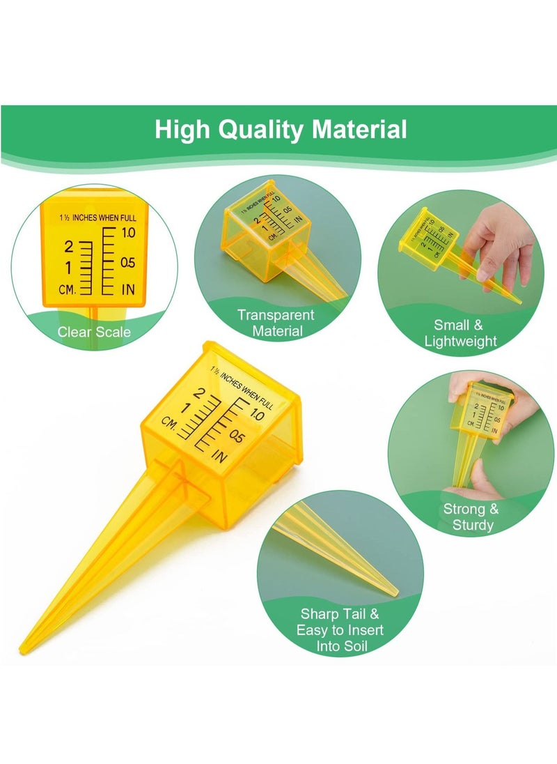 SYOSI - SYOSI 10 Pcs Rain Gauge Sprinkler Gauge, Transparent Wide Mouth Garden Water Gauge Reusable Outdoor Water Measuring Tool Durable Plastic Water Measuring Tool for Garden Lawn Backyard (Yellow) - Image 1