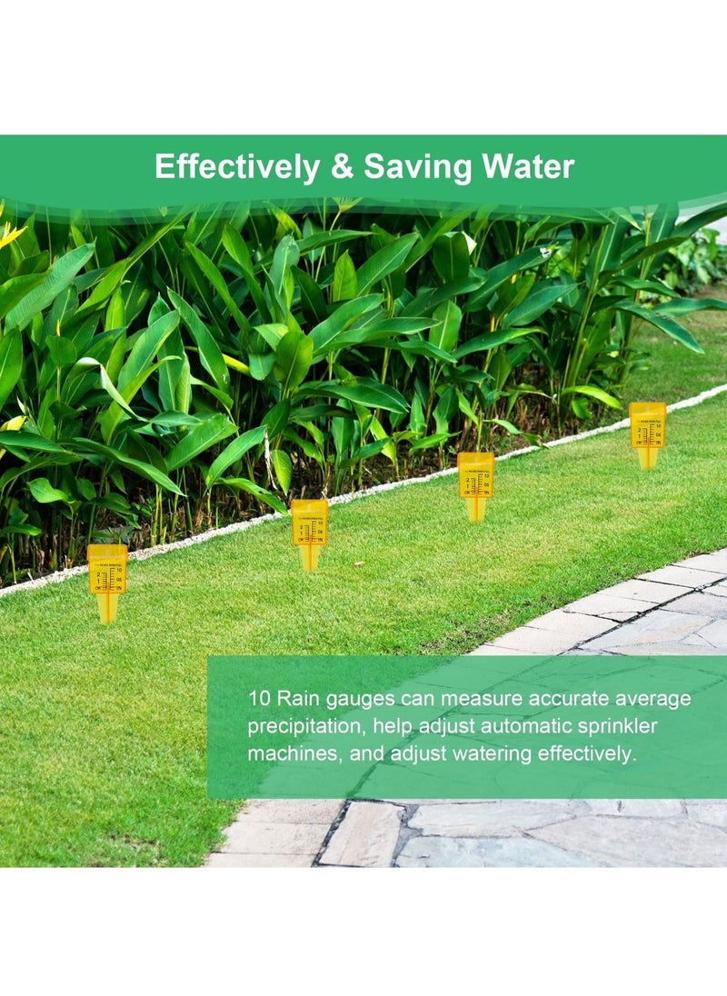 SYOSI - SYOSI 10 Pcs Rain Gauge Sprinkler Gauge, Transparent Wide Mouth Garden Water Gauge Reusable Outdoor Water Measuring Tool Durable Plastic Water Measuring Tool for Garden Lawn Backyard (Yellow) - Image 1
